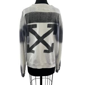 Off-White MAIN LABEL C/O Virgil Abloh Spray Bling Crystal Cotton Sweatshirt M